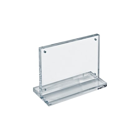 Azar Displays Acrylic 7'' x 5'' Block Frame on Acrylic Base with Magnet Closure and Rubber Bumpers, Landscape 104775